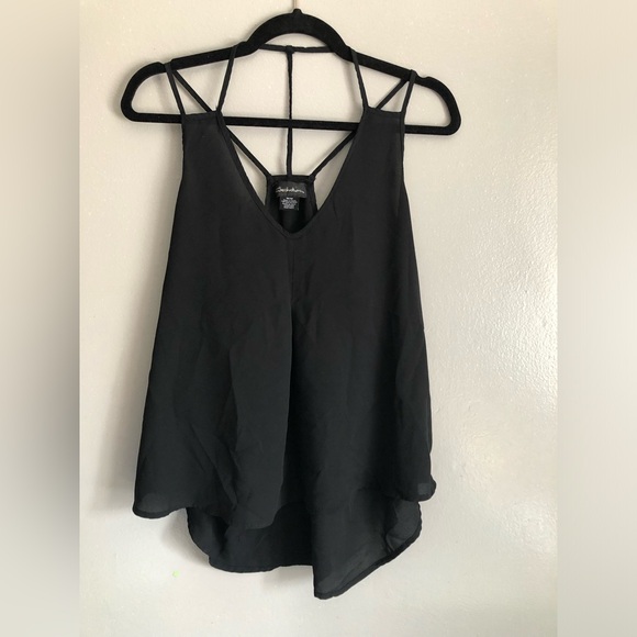 Streetwear Society Tops - Streetwear Society Black Asymmetrical Backless Camisole